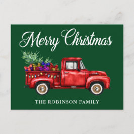  Red Truck Tree Geschikt voor kerstfamilie Briefkaart
