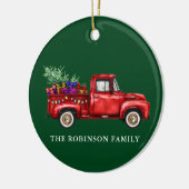  Red Truck Tree Geschikt voor kerstfamilie Keramisch Ornament (Links)