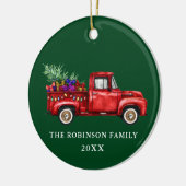  Red Truck Tree Geschikt voor kerstfeest Jaar Keramisch Ornament (Links)