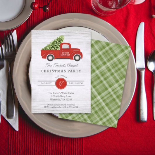 Red Truck & Tree Pset-kerstfeest Kaart