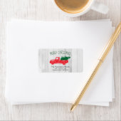  Red Truck & Tree White Wood Gift Label (Insitu)