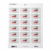  Red Truck & Tree White Wood Gift Label (Full Sheet)