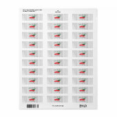  Red Truck Tree White Wood Return Address Etiket (Full Sheet)