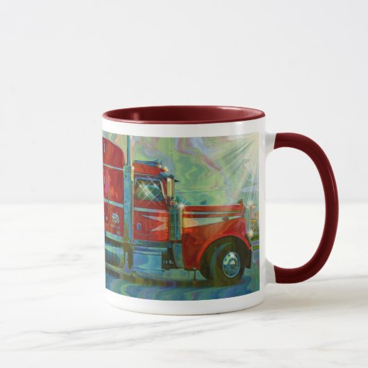 RED TRUCK TRUCKERS BIG RIG KOFFIE MOK (Rechts)