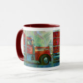 RED TRUCK TRUCKERS BIG RIG KOFFIE MOK (Voorkant links)