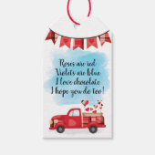 Red Truck Valentijnsdag Poem Favor Gift Labels Cadeaulabel (Voorkant)