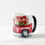 Red Truck Valentine Magische Mok (Voorkant rechts)