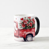Red Truck Valentine Magische Mok (Voorkant rechts)