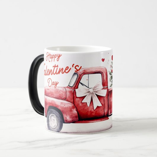 Red Truck Valentine Magische Mok (Voorkant links)