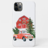  Red Truck van Barn-kerstboom Case-Mate iPhone Case (Achterkant)