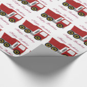 Red Truck Verjaardag Cadeau Cadeaupapier (Hoek)