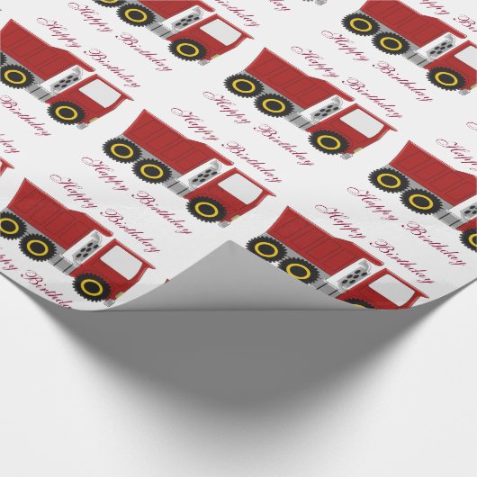 Red Truck Verjaardag Cadeau Cadeaupapier (Hoek)