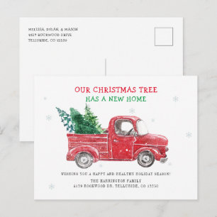 Red Truck We hebben Holiday Moving Aankondigingskaart