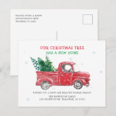 Red Truck We hebben Holiday Moving Aankondigingskaart (Voorkant / Achterkant)