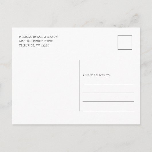 Red Truck We hebben Holiday Moving Aankondigingskaart (Achterkant)