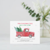 Red Truck We hebben Holiday Moving Aankondigingskaart (Staand voorkant)