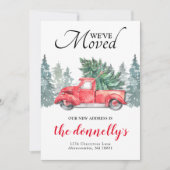 Red Truck Winter New Address Moving Aankondiging (Voorkant)