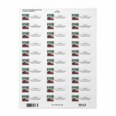 Red Truck with Christmas Tree Return Address Etiket (Full Sheet)