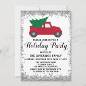 Red Truck Xmas - kerstfeestdag - Silver Kaart (Voorkant)