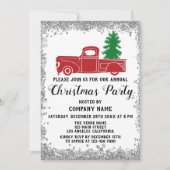 Red Truck Xmas Tree Company Kerstparty Silver Kaart (Voorkant)