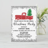 Red Truck Xmas Tree Company Kerstparty Silver Kaart (Staand voorkant)