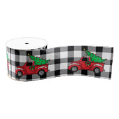 Red Truck | Zwart | White Buffalo Check Pattern Grosgrain Lint (Spoel)