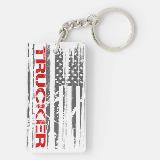 Red Trucker Flag Sleutelhanger (achterkant)