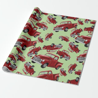 Red Trucks kerstrappapier Cadeaupapier