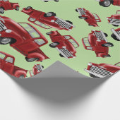 Red Trucks kerstrappapier Cadeaupapier (Hoek)