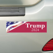 Red Trump 2024 Faded Amerikaanse vlag campagne Bumpersticker (Op auto)