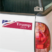 Red Trump 2024 Faded Amerikaanse vlag campagne Bumpersticker (Op Truck)