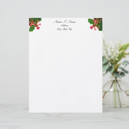 Red Trumpet Briefhoofd Sjabloon (Staand voorkant)