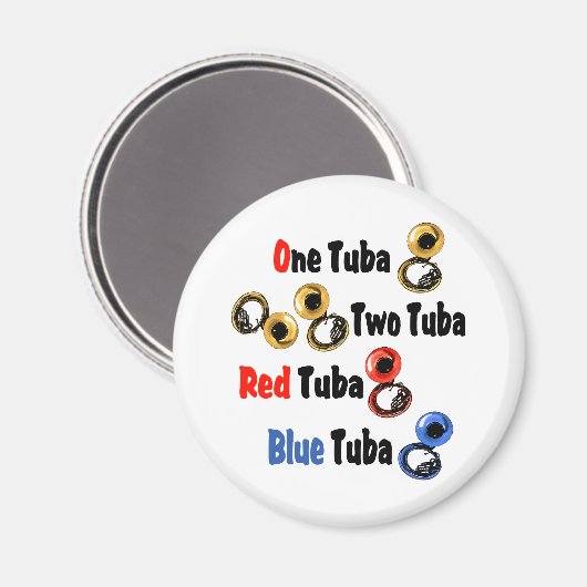 Red Tuba Blue Tuba Magneet (Voorkant / Achterkant)