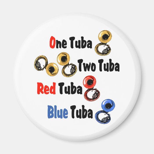 Red Tuba Blue Tuba Magneet (Voorkant)