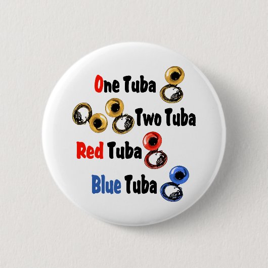 Red Tuba Blue Tuba Ronde Button 5,7 Cm (Voorkant)