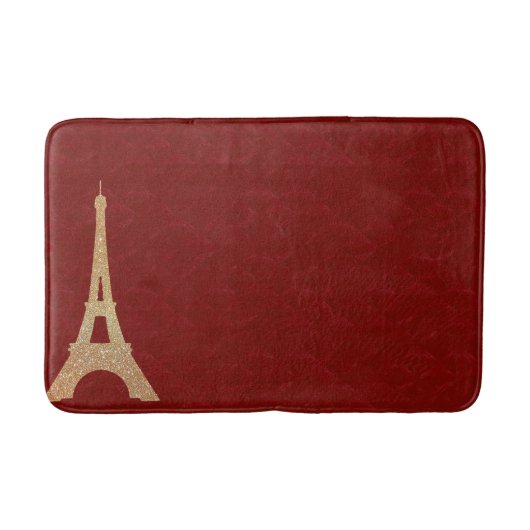 Red Tufted look met Eiffel Tower Bath Mat (Voorkant)