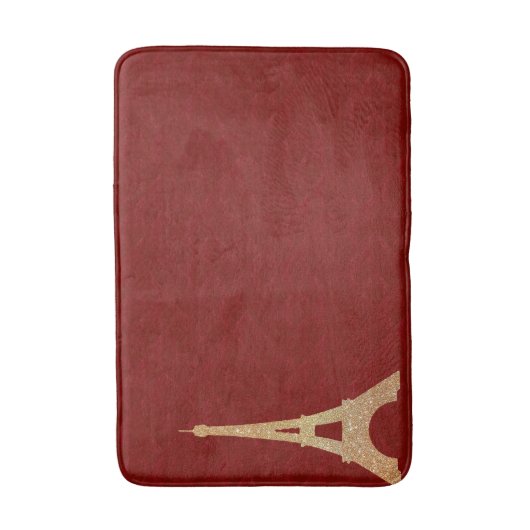 Red Tufted look met Eiffel Tower Bath Mat (Voorkant Verticaal)