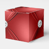 Red Tufted Small Square Decorative Pattern Bedankdoosjes (Voorkant Zijde)