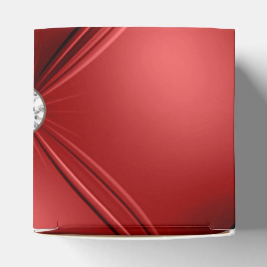 Red Tufted Small Square Decorative Pattern Bedankdoosjes (Bovenkant)