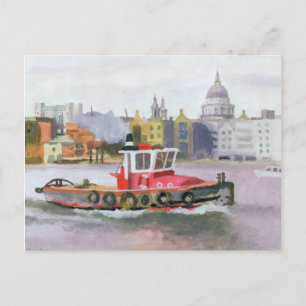 Red Tug voorbijgaand St. Pauls 1996 Briefkaart