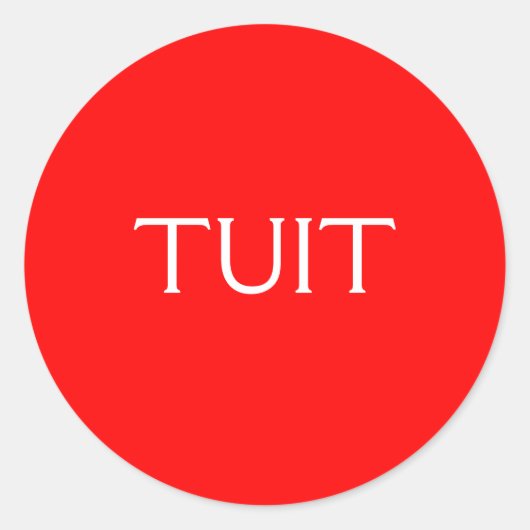 Red TUIT Ronde Sticker (Voorkant)