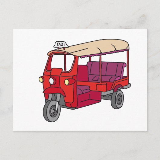 Red Tuktuk Briefkaart (Voorkant)