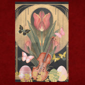 Red Tulip Art Deco Viool en Easter Eggs Musical Tissuepapier