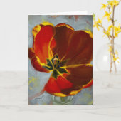 Red Tulip Blank groet en Notecard Kaart (Gele Bloem)