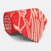 Red Tulip Blockprint Stropdas (Opgerold)