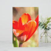 Red Tulip Blossom Briefpapier (Staand voorkant)