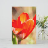 Red Tulip Blossom Briefpapier (Staand voorkant)