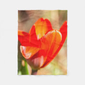 Red Tulip Blossom Fleece Deken (Voorkant)