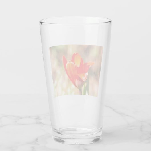 Red Tulip Blossom Glas (Achterkant)