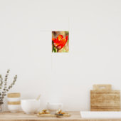 Red Tulip Blossom Poster (Keuken)